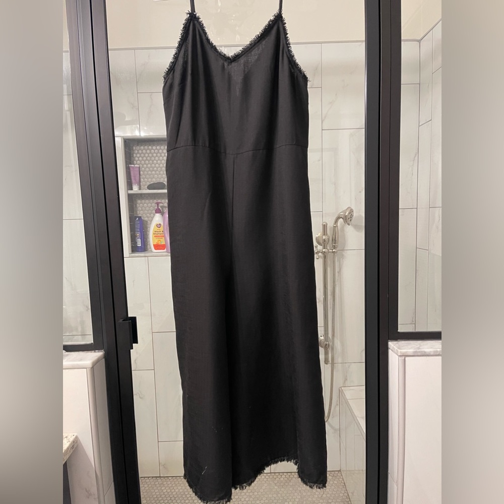 Wide leg black romper